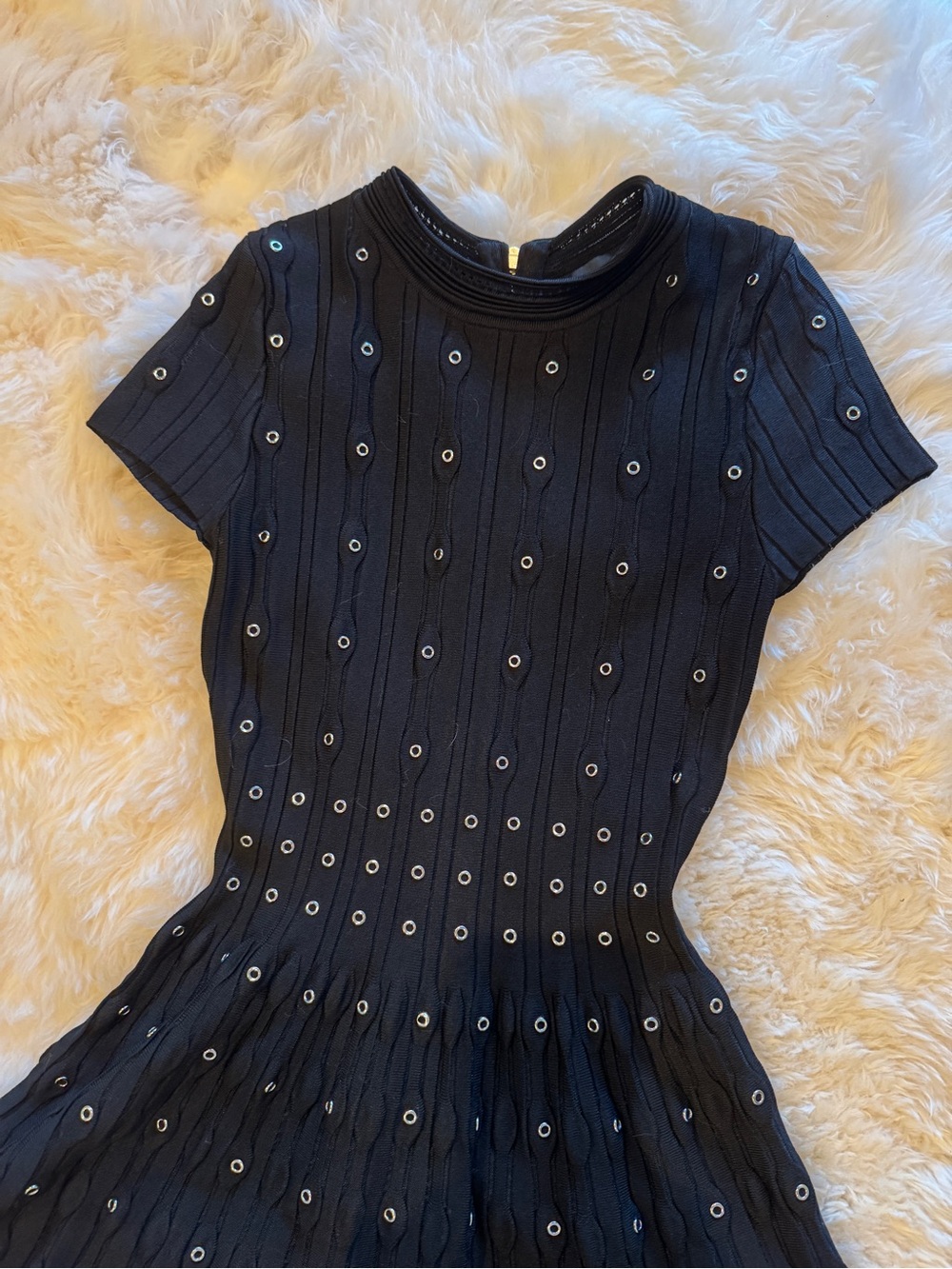 The Kooples Black Knit Dress with grommets - Picture 2 of 6